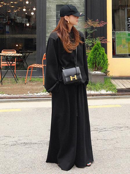 Loose Urban Gray Wide Leg Elastic Waist Pants