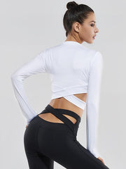 Sexy plain Leakage navel  yoga Tees