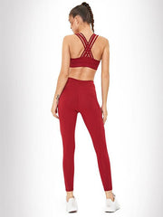 Wrap Cross Back Solid Yoga Suits