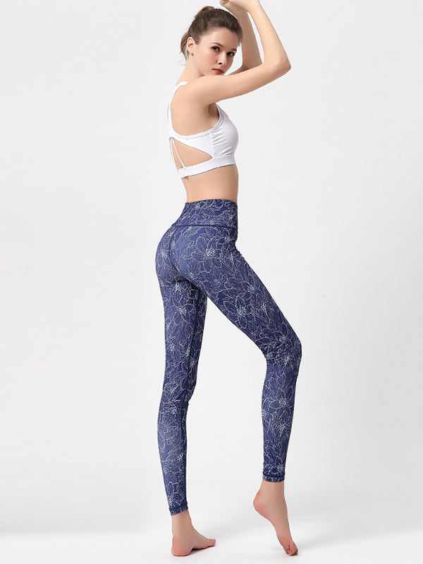 High-Waist Printed Sports Leggings