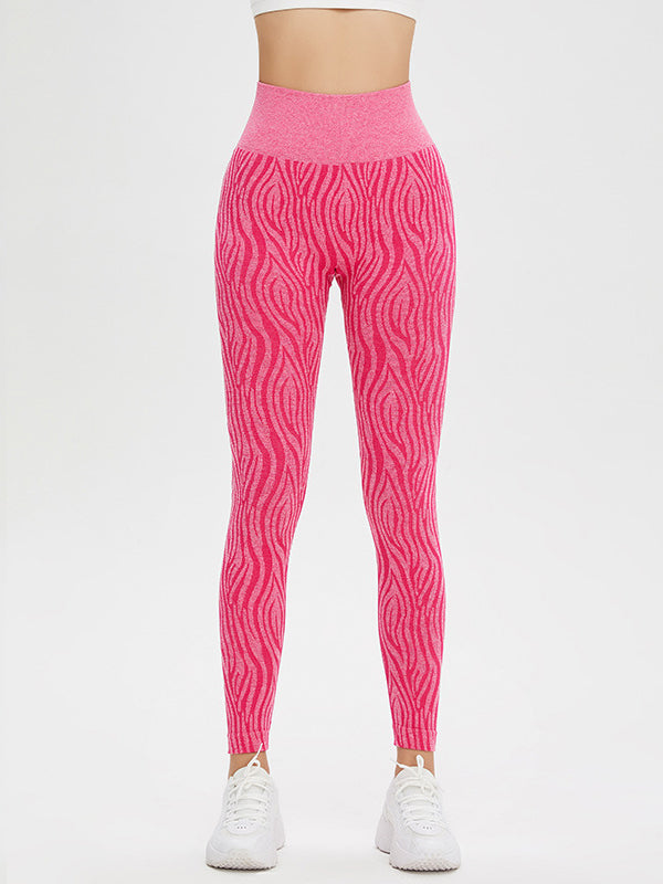 Skinny Leg Wrap Zebra-Stripe Leggings Yoga Bottoms