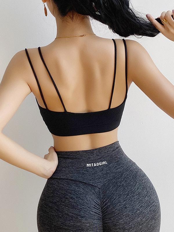 Wrap Solid Backless Sports Bra