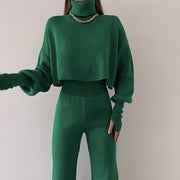 Casual Loose-fitting Long-sleeves Top and Pants Two-piece Set