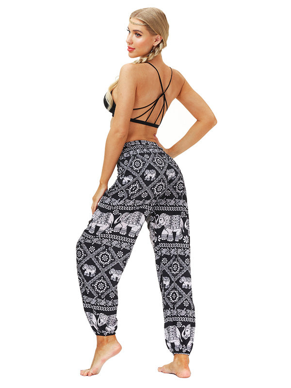 Leisure Digital Printing Wide-Leg Loose Yoga Bloomers