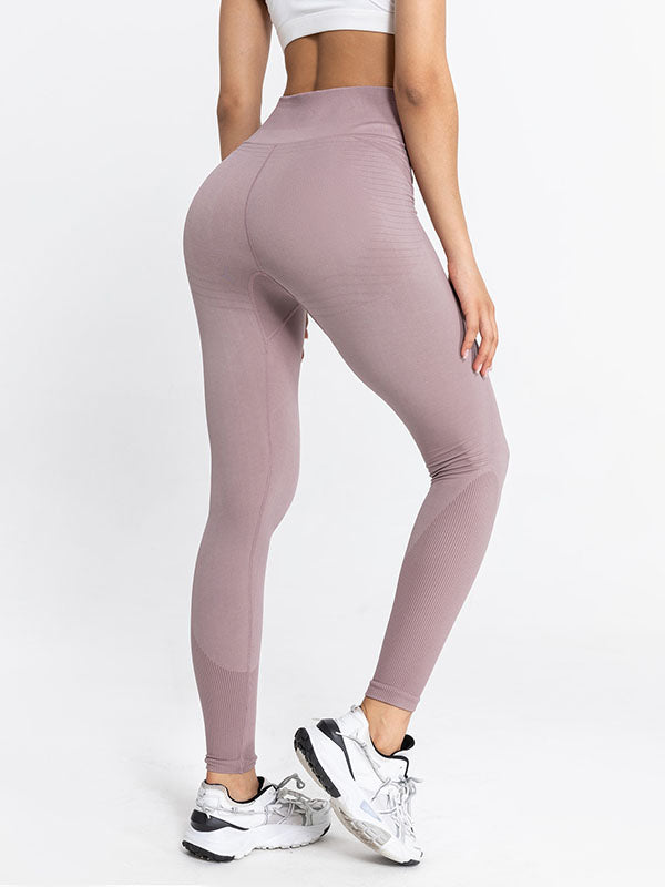 Skinny Wrap Yoga Bottoms High-Waisted Solid Color Leggings