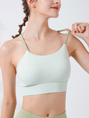 Back Cross Contrast Color Hollow Sports Bra&Leggings Suits