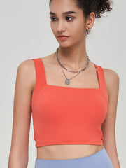 Wrap Hollow Solid Color Spaghetti-Neck Sports Bra