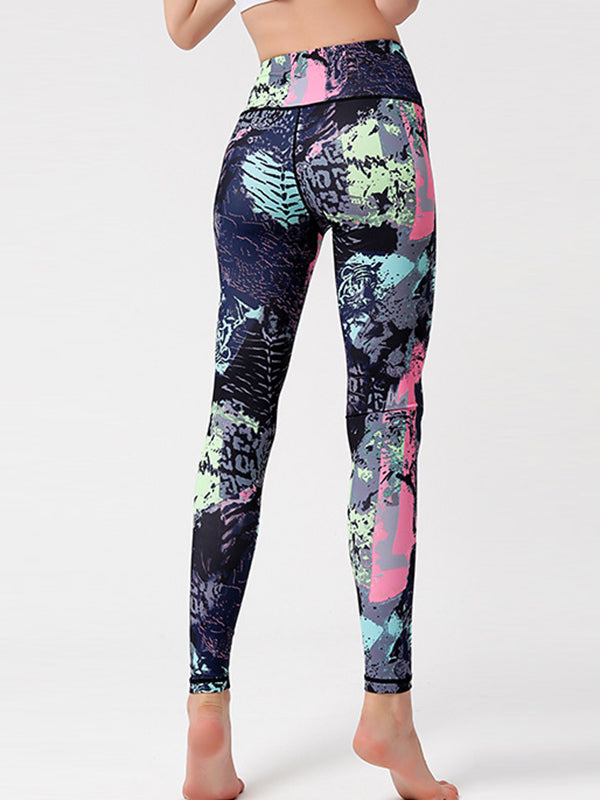 High-Waist Printed Sports Leggings