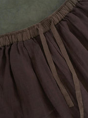 Solid Color Lace-up Cotton And Linen Pants