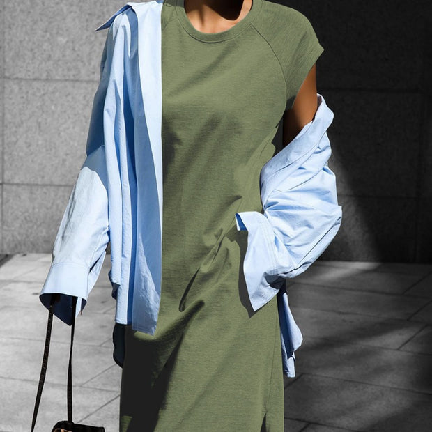 Casual Solid Color Sleeveless H-line Dress