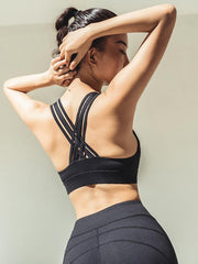 Sexy Wrap Sleeveless Solid  Yoga Suits