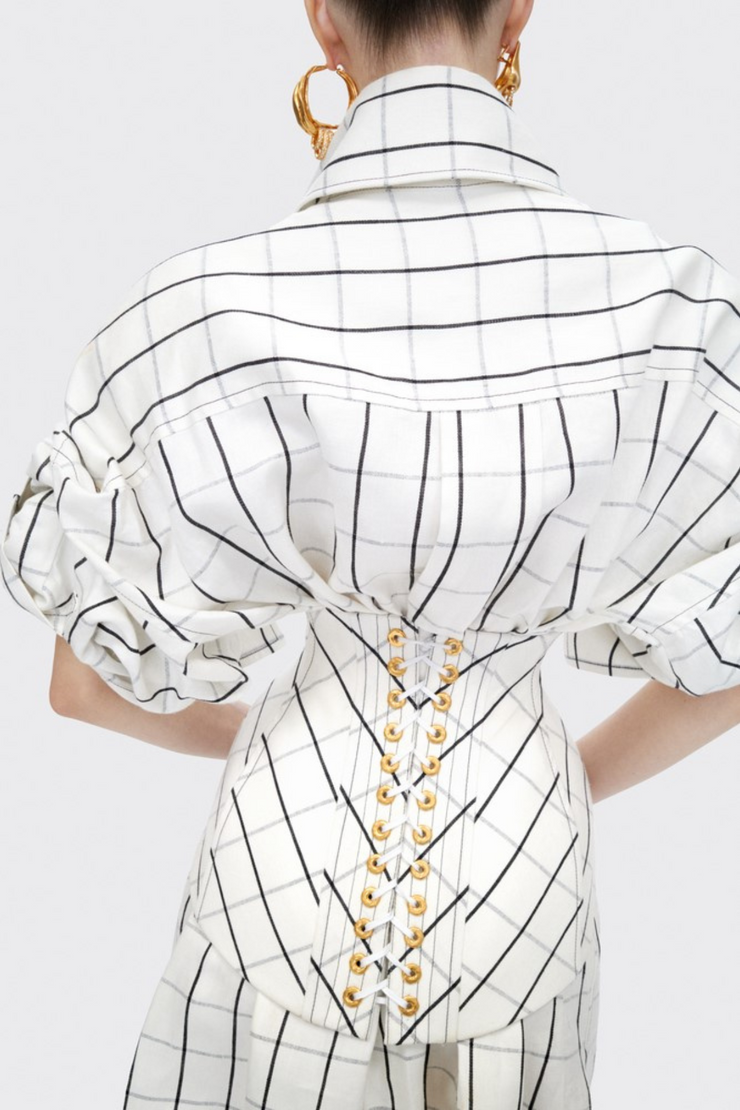 Abraha Corset Mini Shirtdress