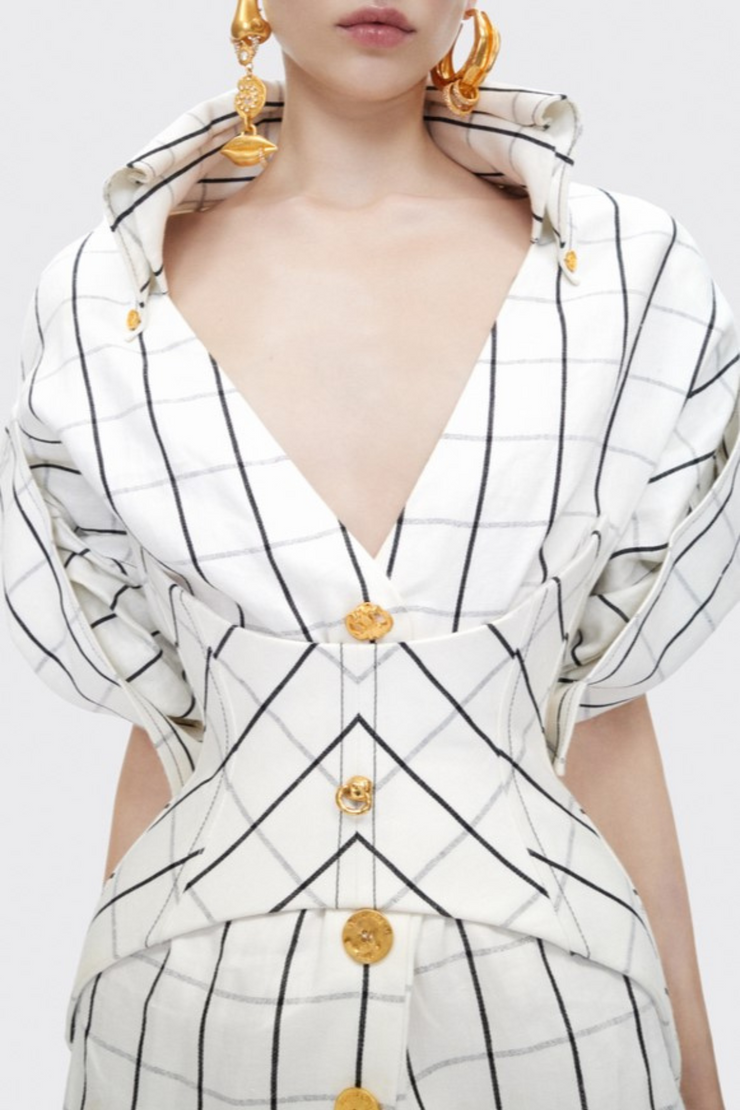 Abraha Corset Mini Shirtdress