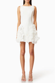 Adalgisa Floral Appliqué Mini Dress - White