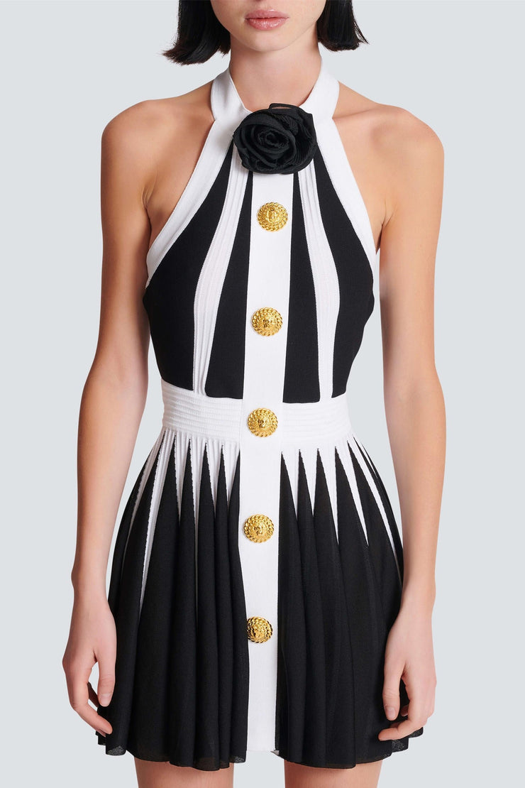 Adelya Rose Halter Knit Mini Dress