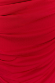 Arta Asymmetrical Ruched Maxi Dress - Red