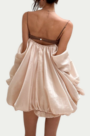 Attica Off Shoulder Ruched Puff Mini Dress