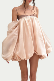 Attica Off Shoulder Ruched Puff Mini Dress