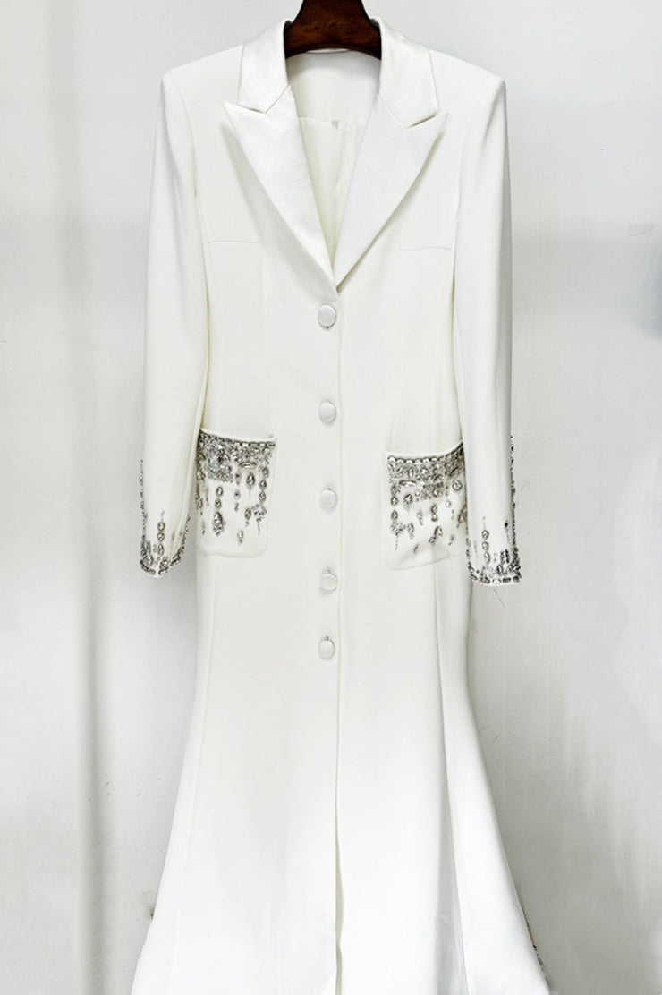 Aurora Crystal Embellished Blazer Maxi Dress