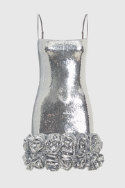 Ayam Sequin Flower Appliqu¨¦ Mini Dress