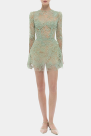Batya Lace Long Sleeve Mini Dress - Mint