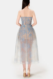 Batya Lace Sleeveless Midi Dress - Blue