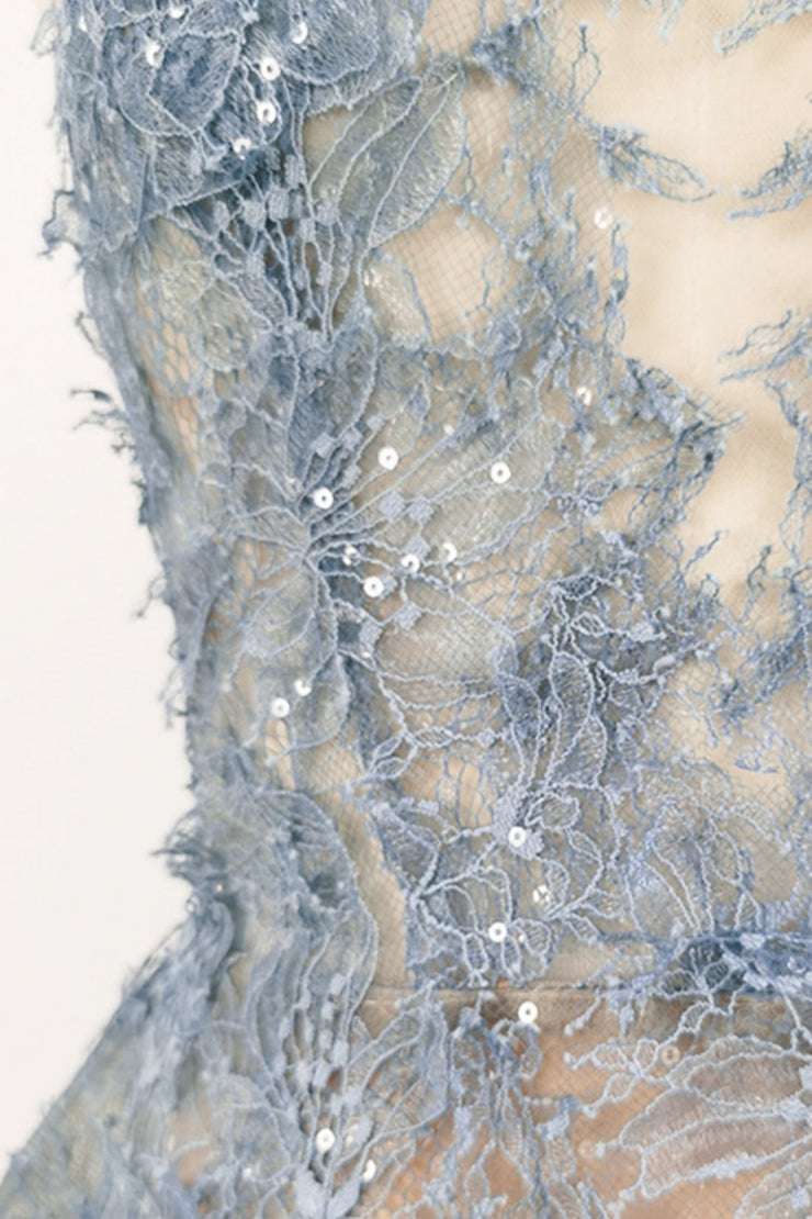 Batya Lace Sleeveless Midi Dress - Blue