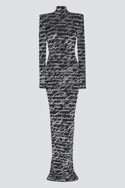 Bexley Print Velvet Long Sleeve Maxi Dress