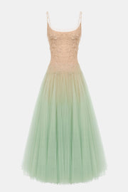 Bitzer Mint Ombre Lace Jacquard Midi Dress