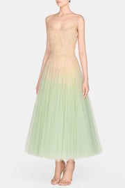 Bitzer Mint Ombre Lace Jacquard Midi Dress