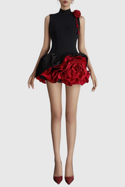 Cristiano Flower Appliqué Mini Dress