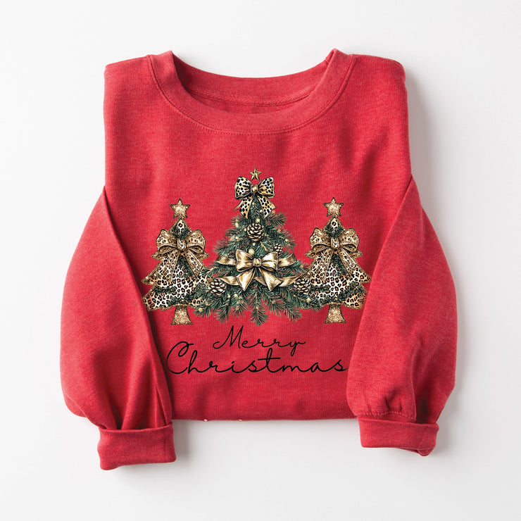 Christmas Tree Leopard Sweatshirt