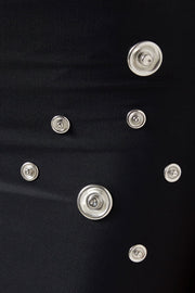 Cassandra Snap Embellished Maxi Dress - Black