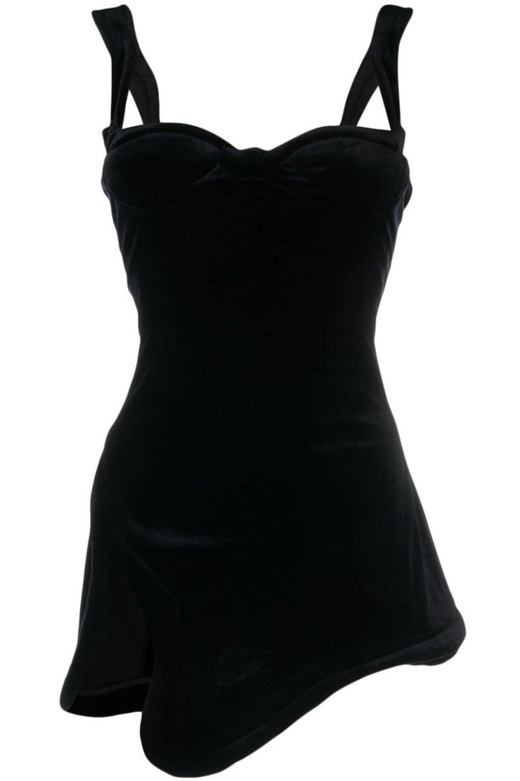 Chelsea Sweetheart-neck  Asymmetric Mini Dress