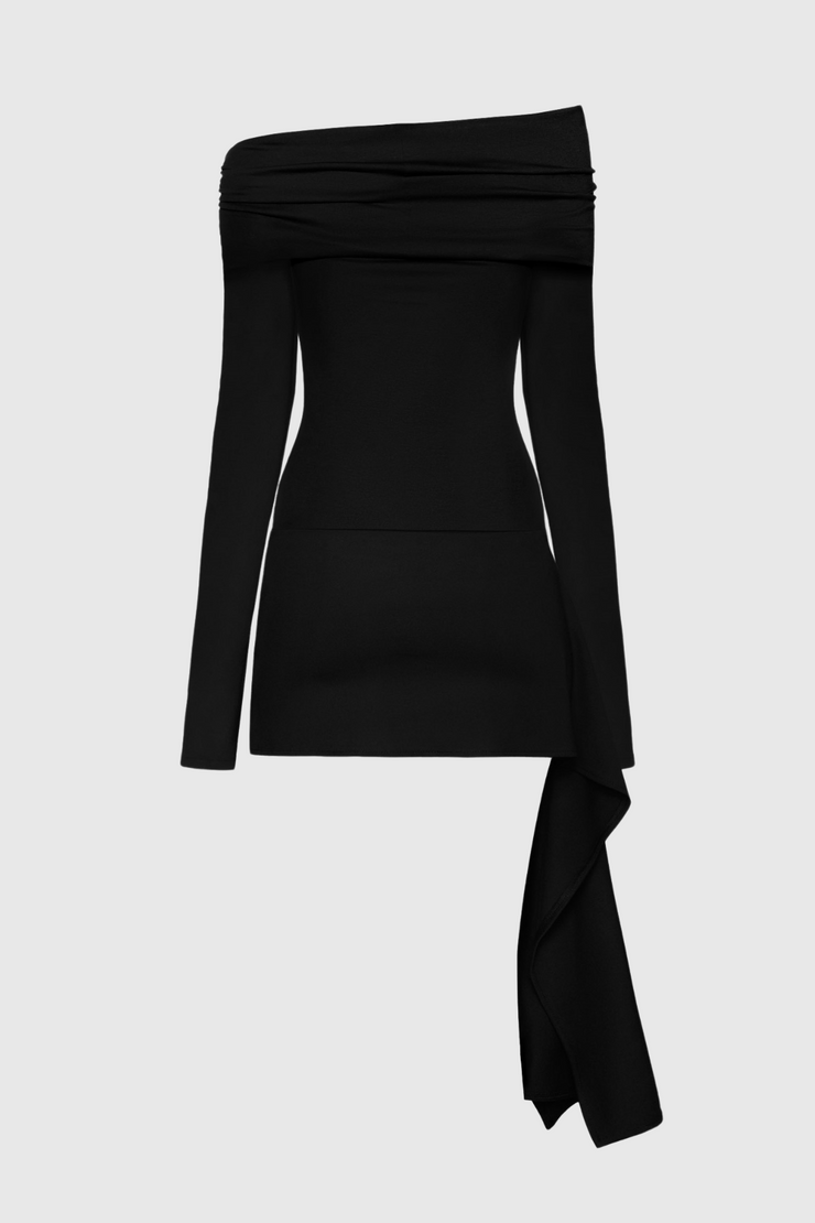 Christe Asymmetric Cutout Mini Dress