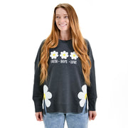 Faith Hope Love Side Slit Crewneck Sweatshirt