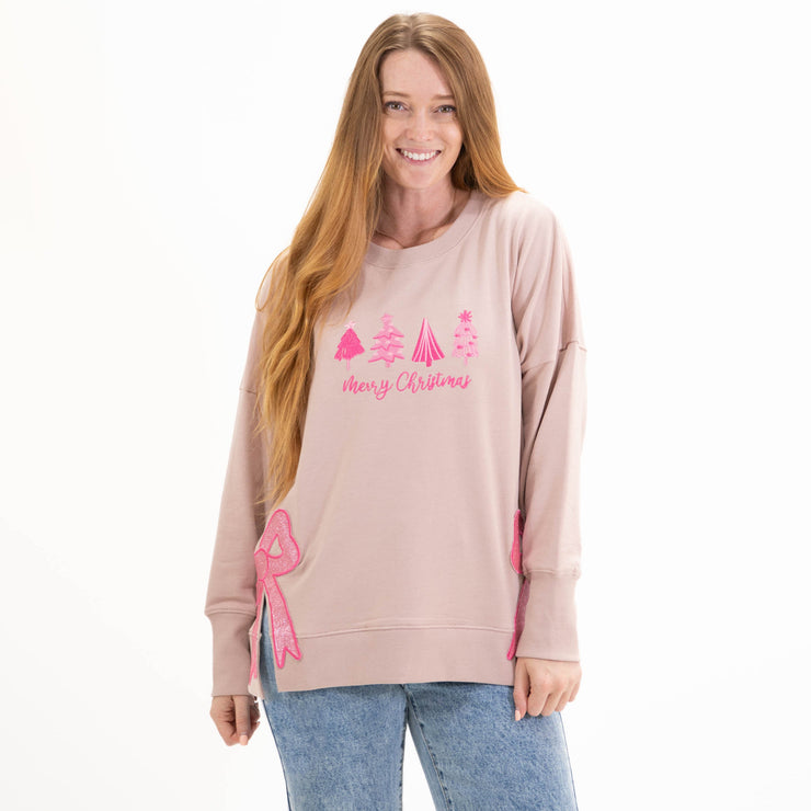 Merry Christmas Side Slit Crewneck Sweatshirt