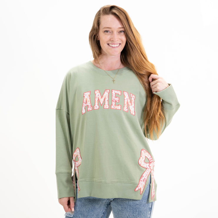 Amen Side Slit Crewneck Sweatshirt