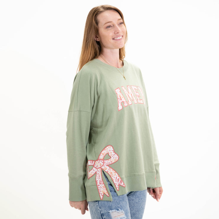 Amen Side Slit Crewneck Sweatshirt