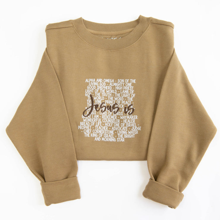 Jesus Is Embroidered Crewneck Sweatshirt