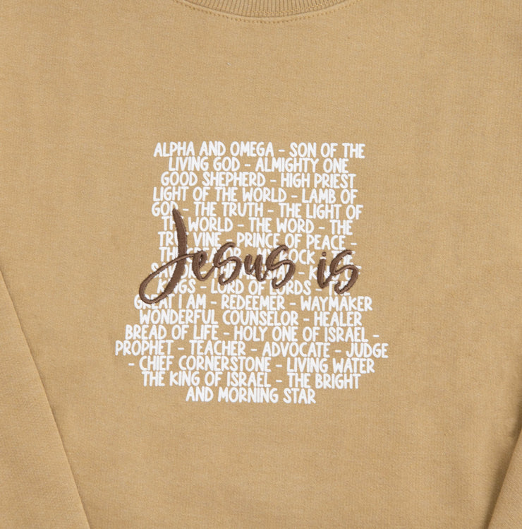 Jesus Is Embroidered Crewneck Sweatshirt