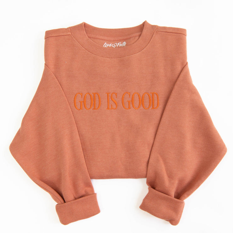 God is Good Embroidered Crewneck Sweatshirt