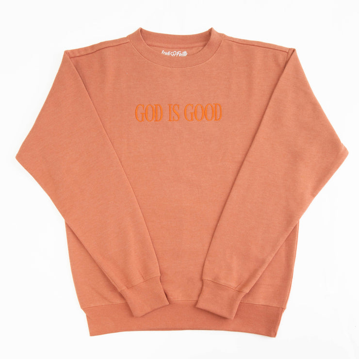 God is Good Embroidered Crewneck Sweatshirt