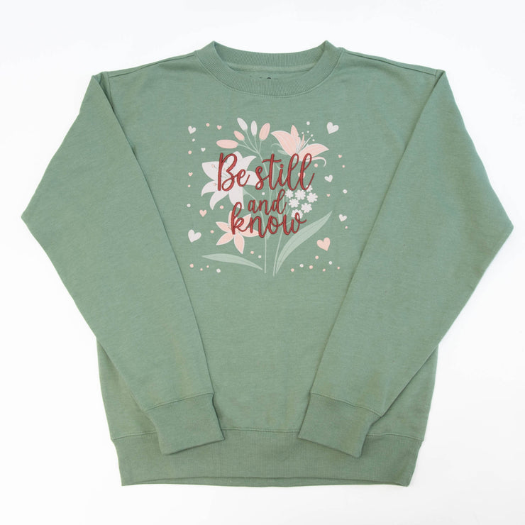 Be Still and Know Embroidered Crewneck Sweatshirt