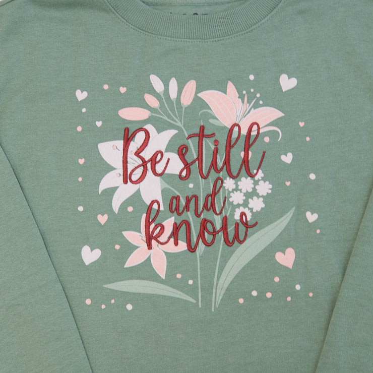 Be Still and Know Embroidered Crewneck Sweatshirt