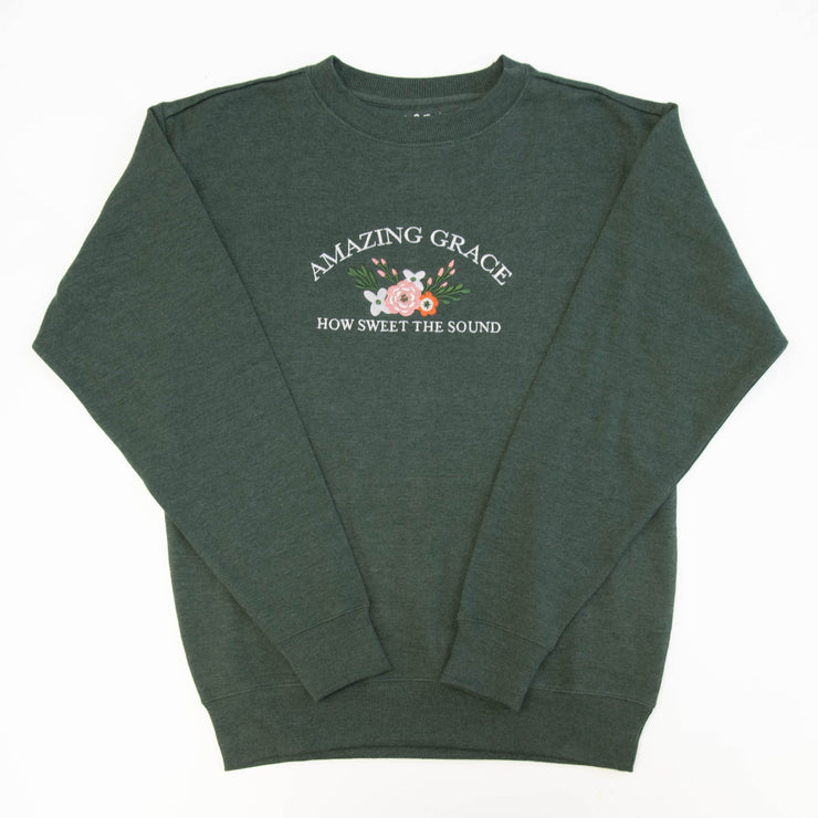 Amazing Grace Embroidered Crewneck Sweatshirt