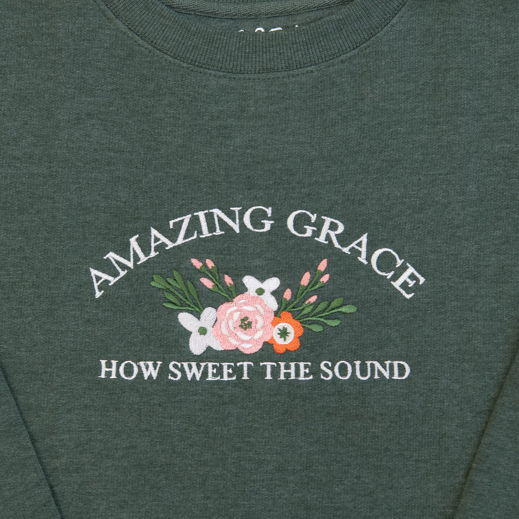 Amazing Grace Embroidered Crewneck Sweatshirt