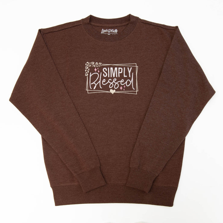 Simply Blessed Embroidered Crewneck Sweatshirt