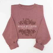Walk by Faith Embroidered Crewneck Sweatshirt