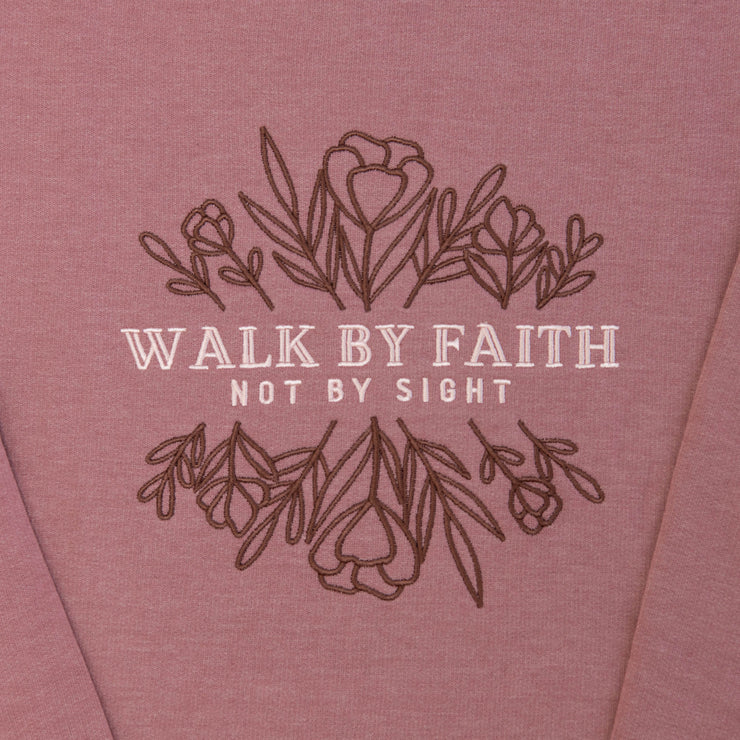Walk by Faith Embroidered Crewneck Sweatshirt